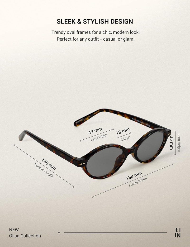 TIJN Olisa Blue Light Blocking Glasses for Women Men,Oval Glasses Frame Bluelight Glasses for Gaming/Computer/Screen - Image 3